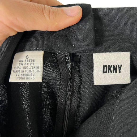 Vintage 90s DKNY Black Wool Mini Skirt 6 - Picture 4 of 9